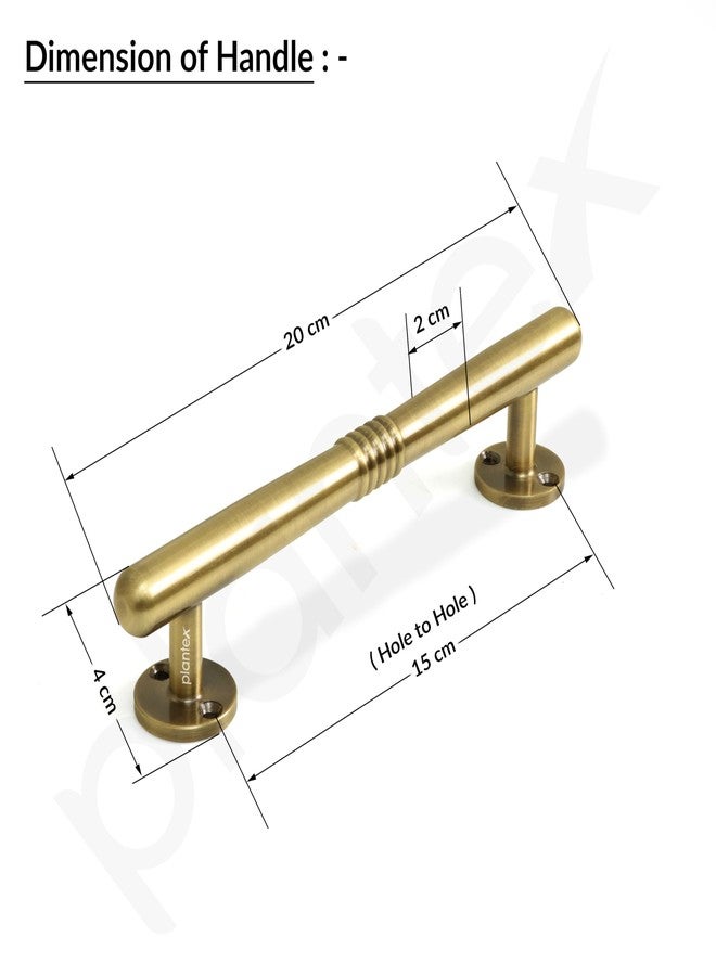 Plantex Door Handle/Stainless Steel Main Door Handle/8 Inch Pull-Push Handle/3 Years Warranty Pack of 2 (S-142, Brass Antique) - Image 2